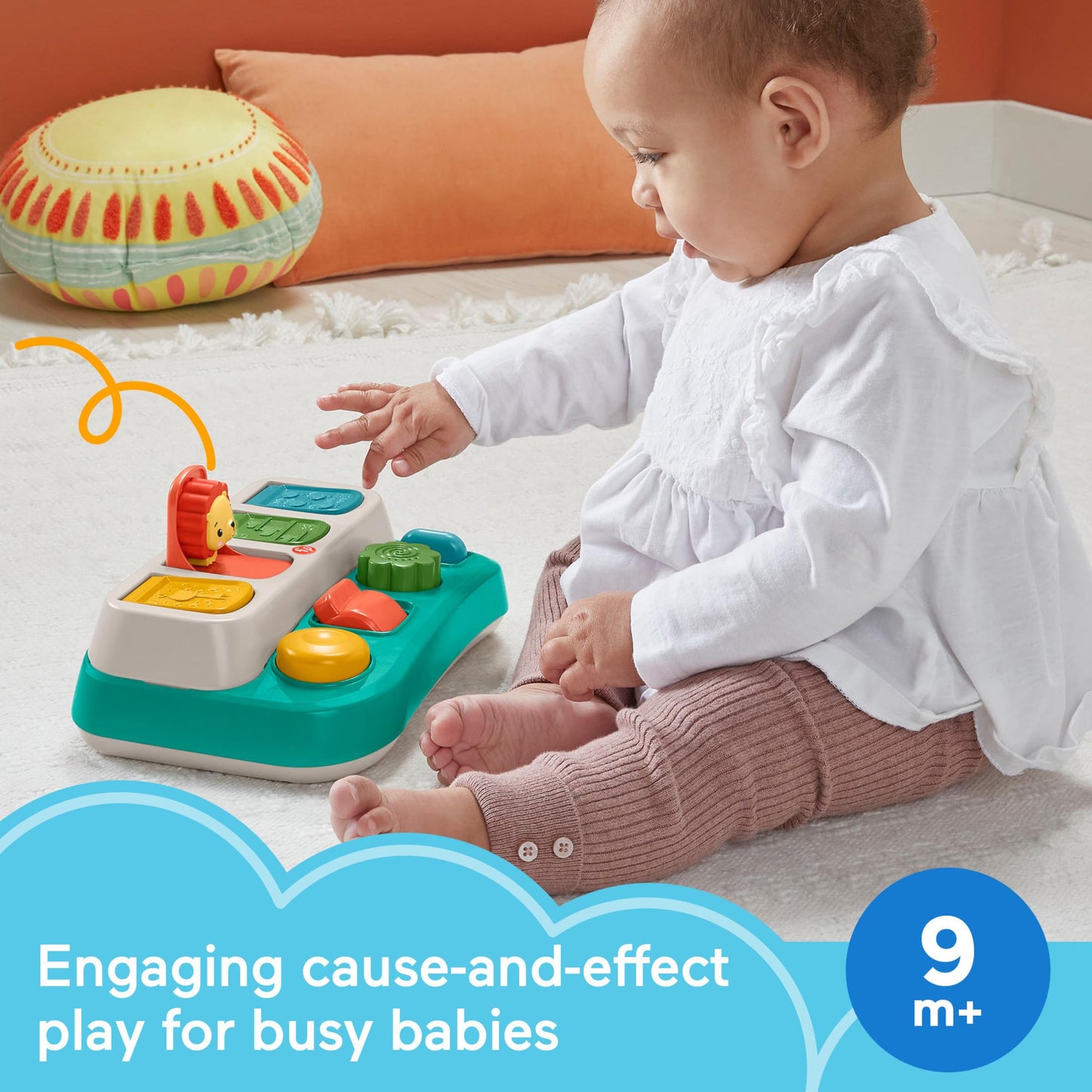 Fisher-Price Baby Early Learning Toy with Fine Motor Activities for Cause-and-Effect Play, Busy Buddies Pop-Up