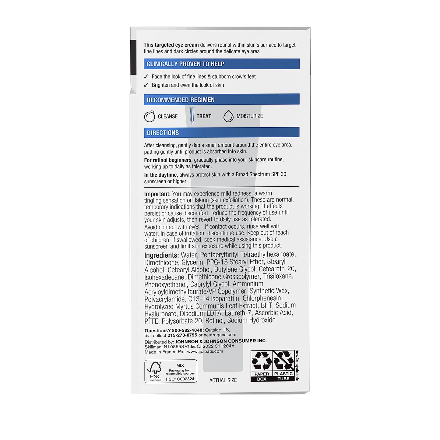 Neutrogena Rapid Wrinkle Repair Retinol Eye Cream – Anti-Aging, Dark Circles, Fine Lines & Wrinkles, 0.5 fl. oz