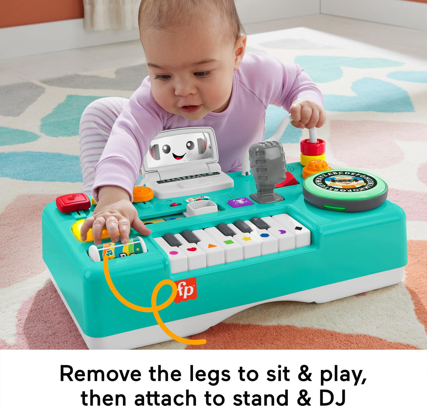 Fisher-Price Baby & Toddler Toy Laugh & Learn DJ Table with Educational Musical Activities for Developmental Play Infants Ages 6+ Months