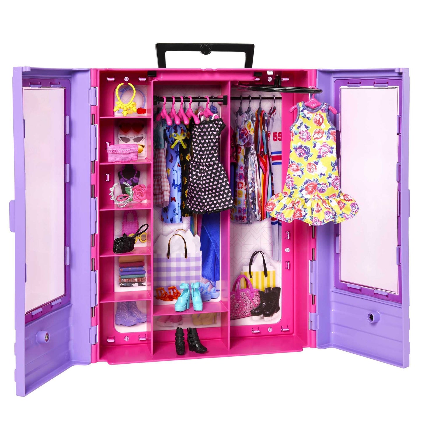 Barbie Fashionistas Ultimate Closet Portable Fashion Toy with Doll, Clothing, Accessories and Hangers, Gift for 3 Years Old and Up
