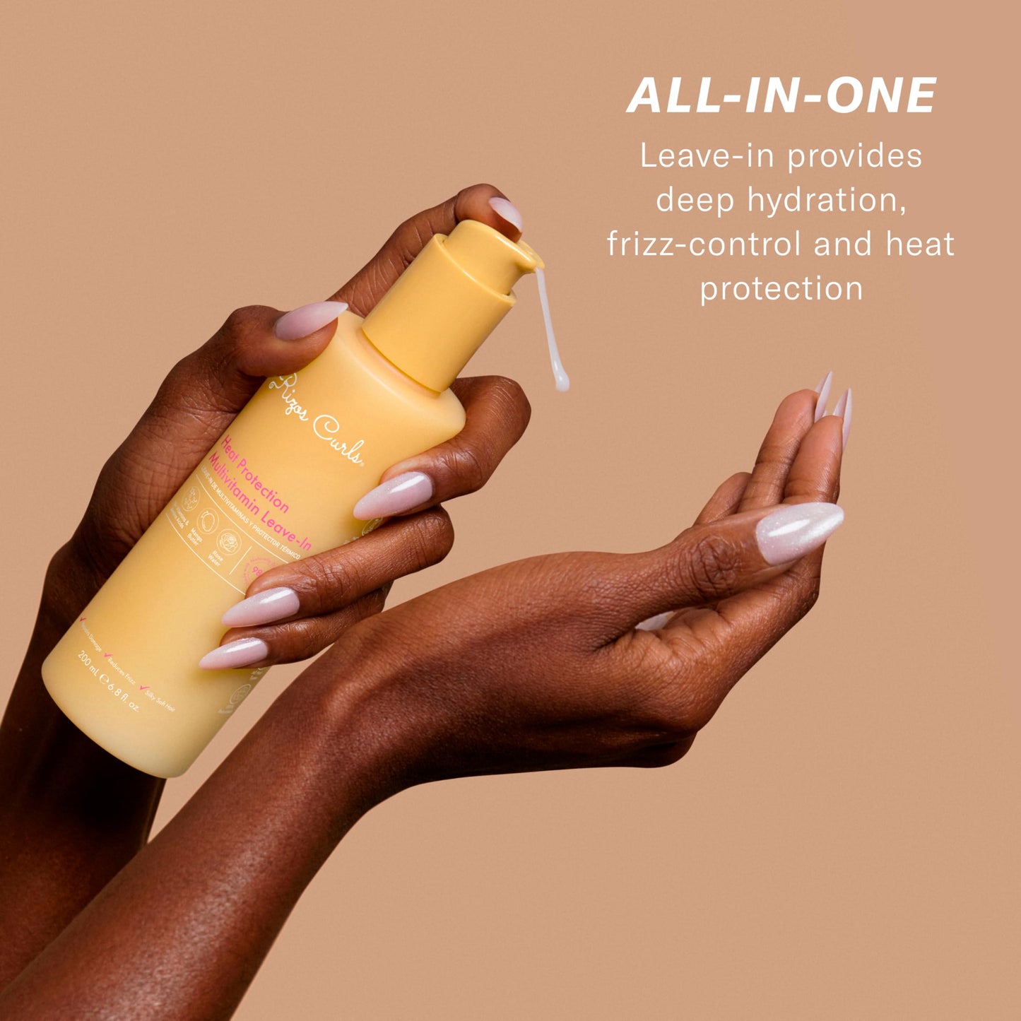 Rizos Curls Multivitamin Leave-In Heat Protectant up to 450°F – Strengthens, Repairs & Adds Shine for All Hair Types 1A–4C – Sulfate-Free