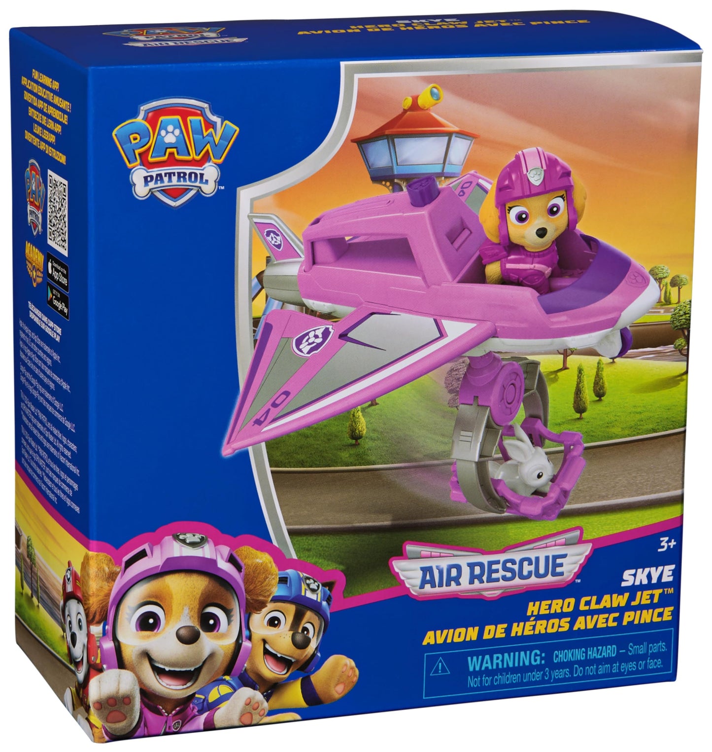 PAW Patrol: Air Rescue Skye Action Figure & Hero Claw Jet Plane with Retractable Claw, Rescue Basket & Bunny, Kids Toys for Boys & Girls Ages 3+
