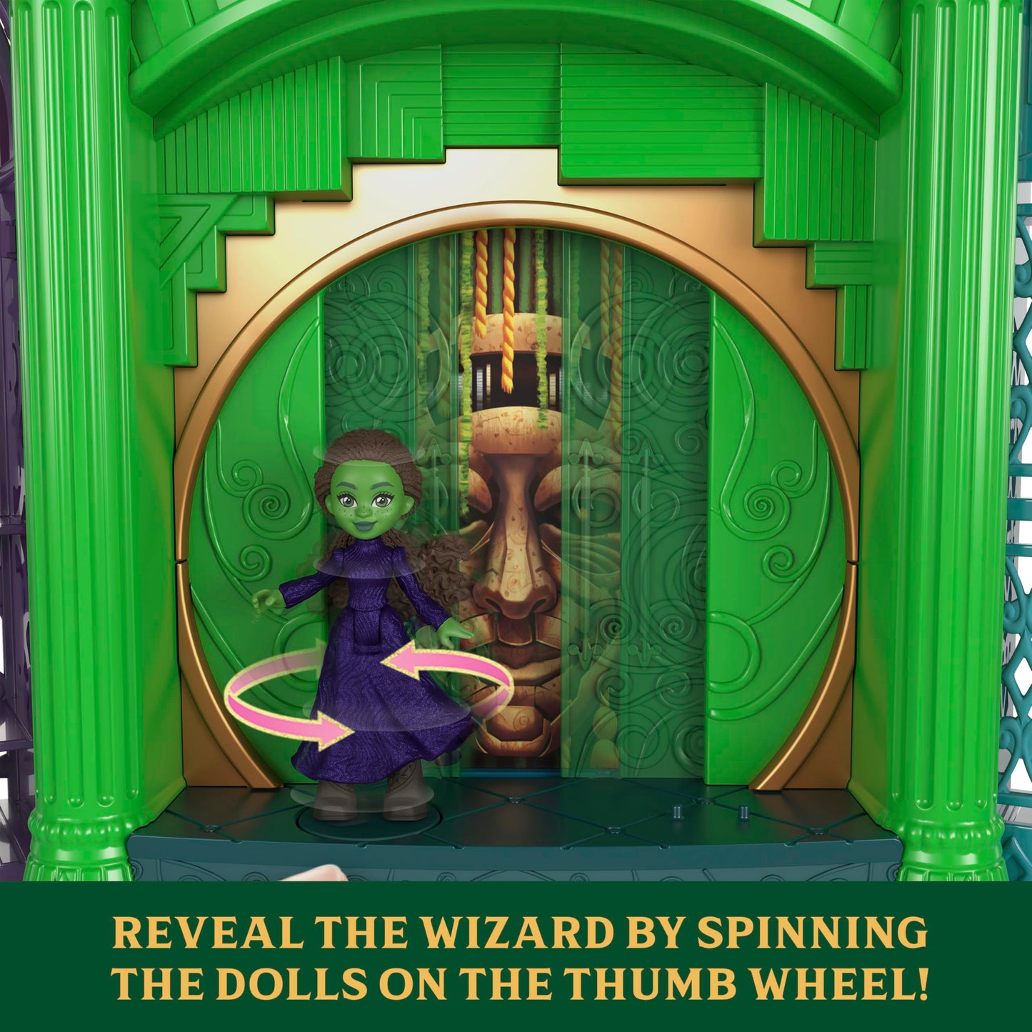 Mattel Universal Pictures’ Wicked Emerald City Playset with Glinda & Elphaba Small Dolls, 5 Play Spaces & 15 Accessories, Inspired by The Movie