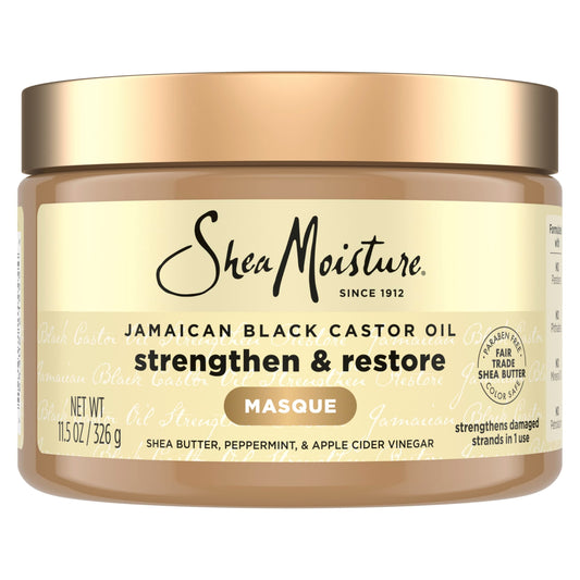 SheaMoisture Jamaican Black Castor Oil Treatment Masque Jamaican Black Castor Oil For Dry Hair Paraben Free Hair Mask 11.5 oz