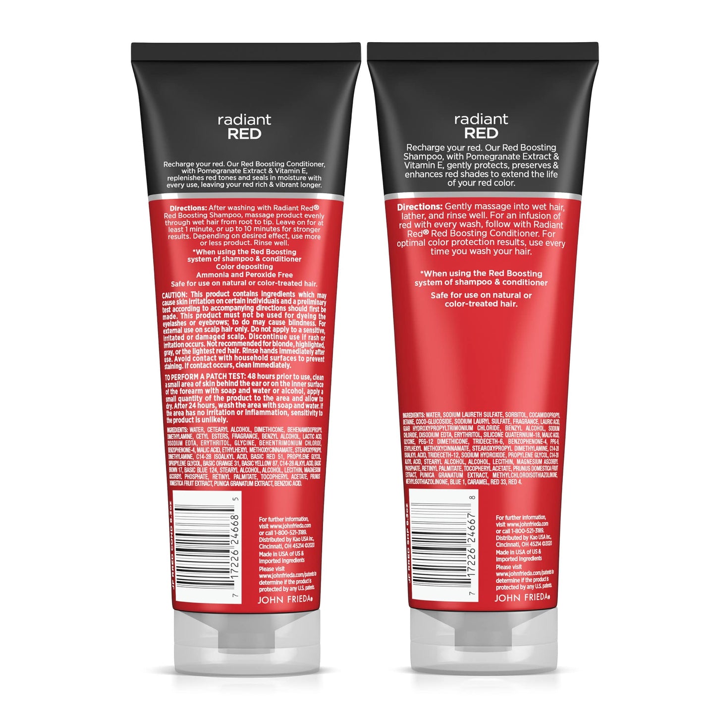 John Frieda Radiant Red Shampoo & Conditioner Bundle, Enhancing Shampoo & Conditioner, Helps Enhance Shades, with Pomegranate and Vitamin E