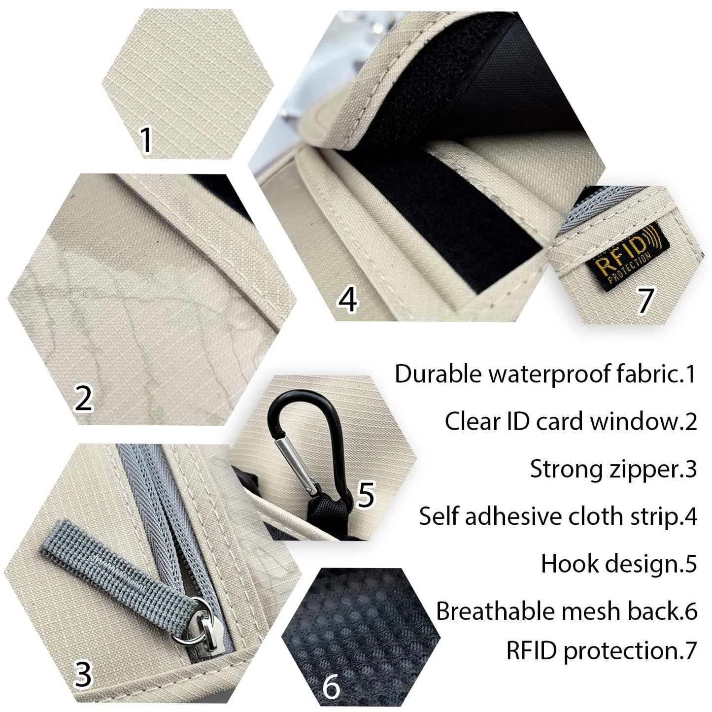 Travel Neck Wallet – RFID Blocking Passport Holder with Adjustable Strap for Men & Women, Secure Cash, Cards & Travel Documents, Beige