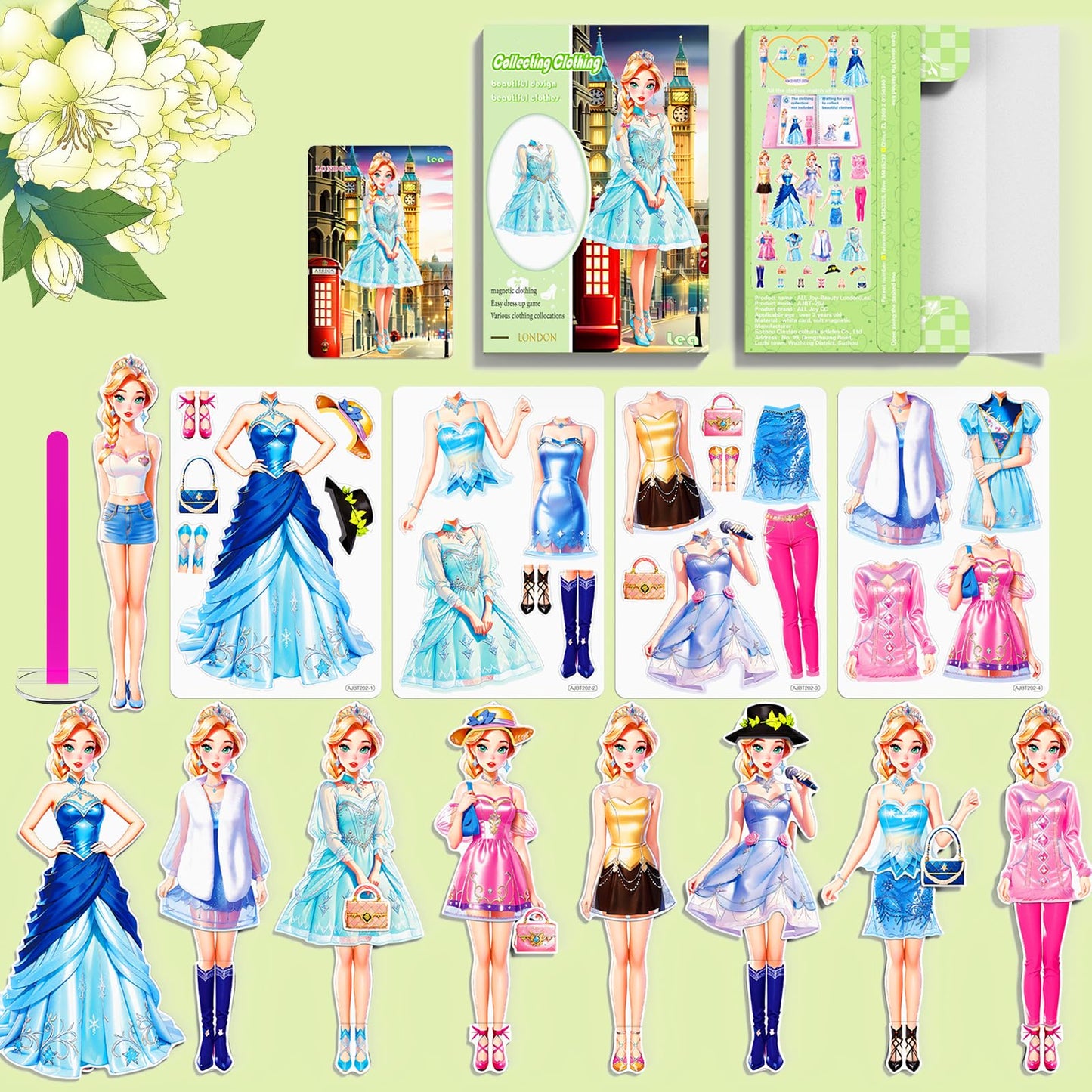 Magnetic Dress-Up Paper Doll Playset – Travel Pretend Play, Magnet Clothes Puzzle for Kids & Toddlers, Educational Birthday Gift