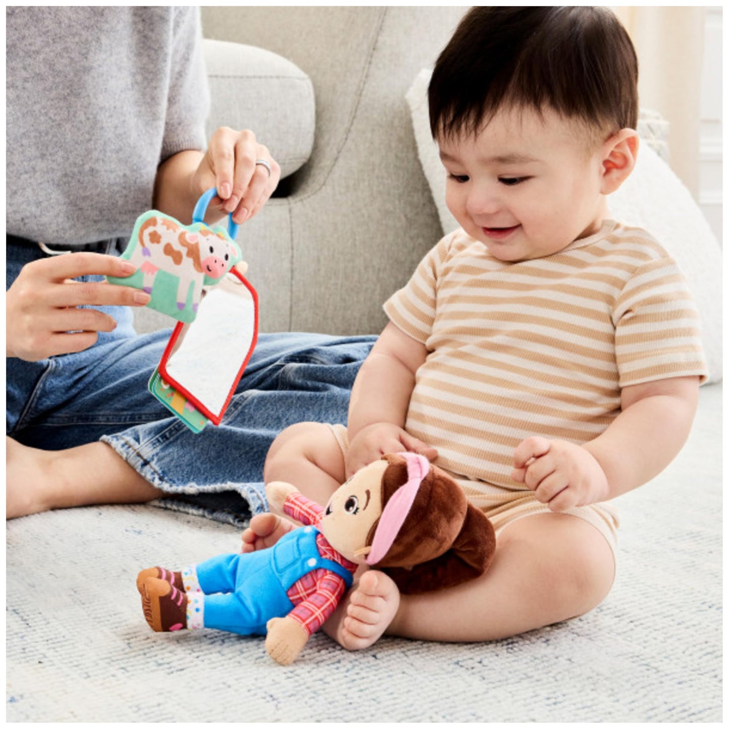 Ms. Rachel Farm Friends Baby Gift Set with Plush Toy, Animal Cards & Finger Puppet – Educational Baby Toys for Girls & Boys 0+