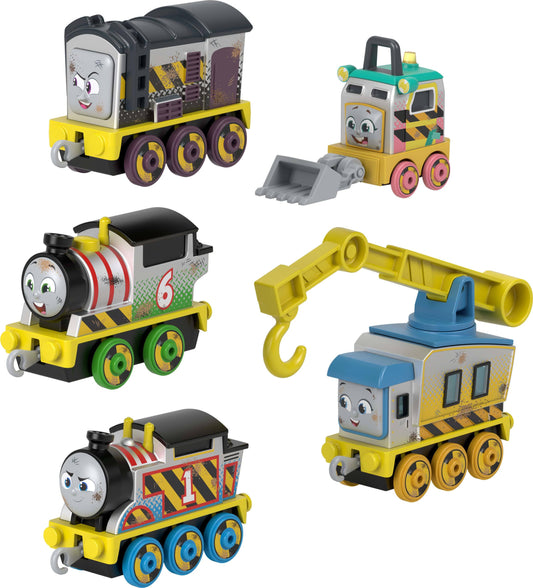 Thomas & Friends Diecast Vehicle Set Construction Crew 5 Push-Along Toy Train Engines for Preschool Kids Ages 3+ Years