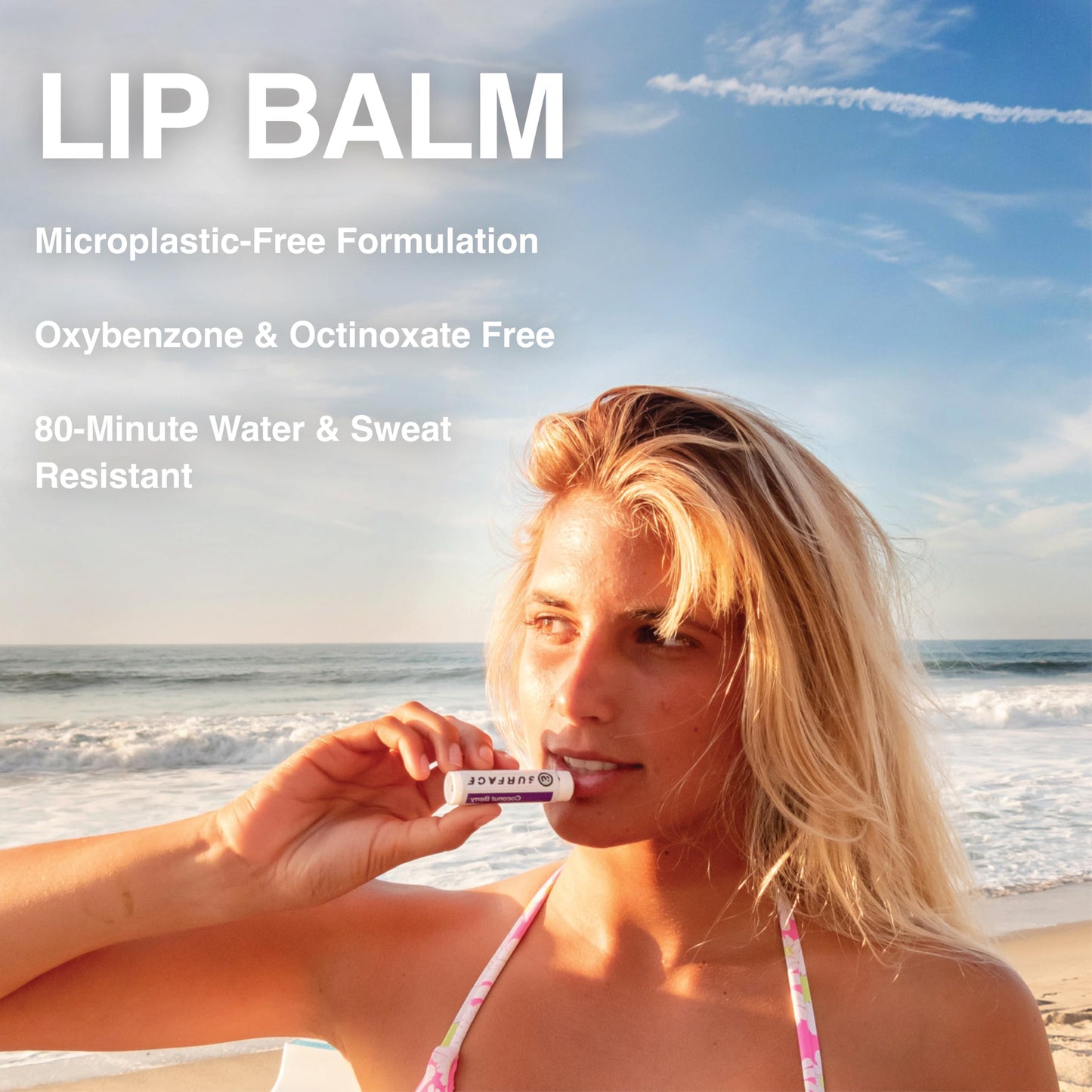 Surface SPF 30 Sunscreen Lip Balm – Broad Spectrum Lip Protection for Dry, Cracked Lips – Moisturizing, Water Resistant 80 Min, Pina Colada, 0.15 oz