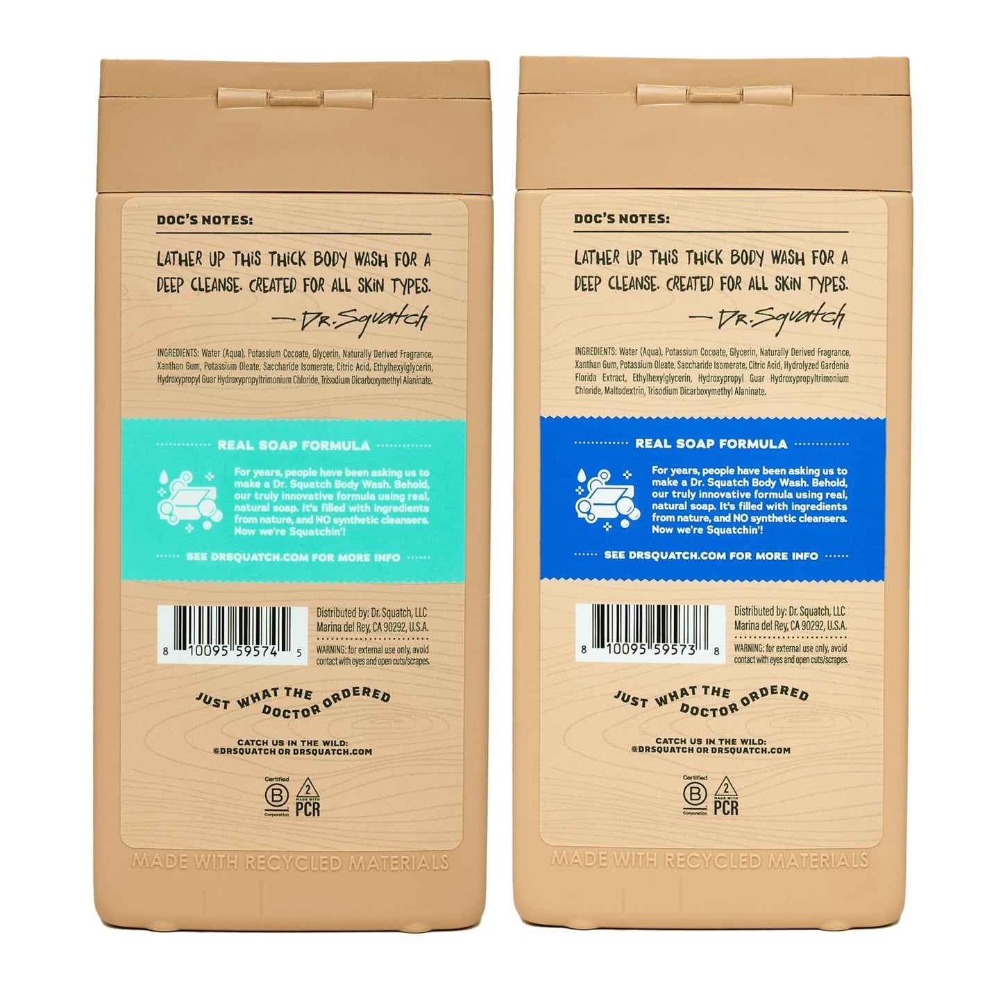 Dr. Squatch Body Wash for Men 2-Pack, Natural Ingredients, No Paraben/Sulfate, Long-Lasting Moisture & Fresh Scent, 14 oz