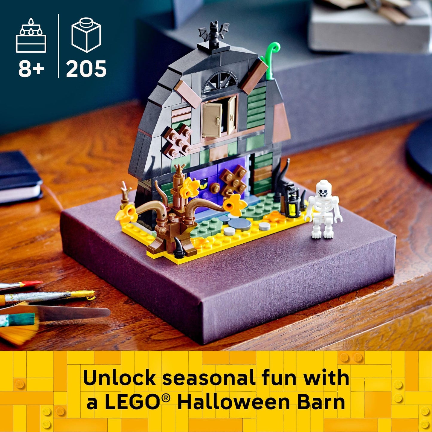 LEGO Halloween Barn 40721 Building Set with Skeleton Minifigure – Pretend Play & Room Decor for Kids 9+, Halloween Gift Idea