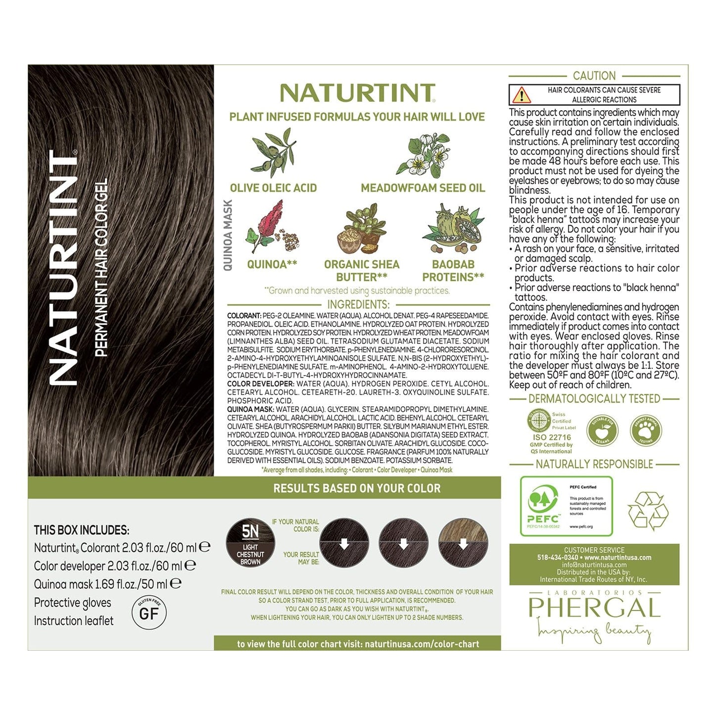 Naturtint 5N Light Chestnut Brown Permanent Hair Color | Ammonia-Free, Vegan & Cruelty-Free Dye | 100% Gray Coverage, Long-Lasting (1 Pack)