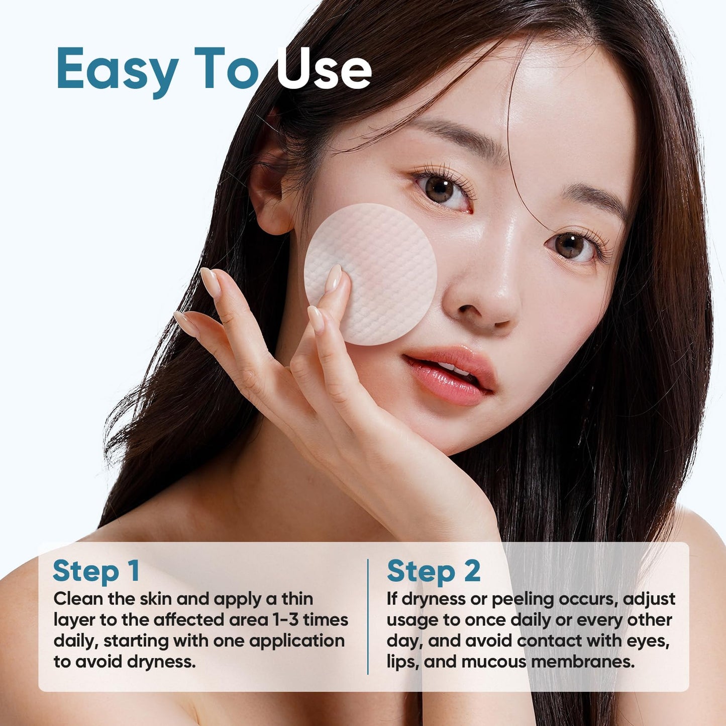 Elvira Glycolic Acid Facial Pads – 10% Glycolic, 2% Salicylic Acid & Niacinamide, 60 Pads Daily Exfoliating Peel for Sensitive Acne Skin