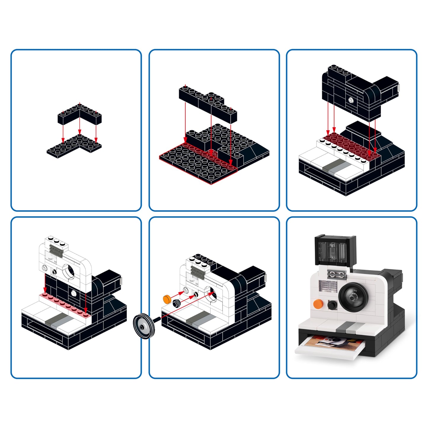 MAX Premium Retro Building Bricks Polaroid by ZURU – Build, Collect & Display Retro Tech for Teens, Adults & Collectors