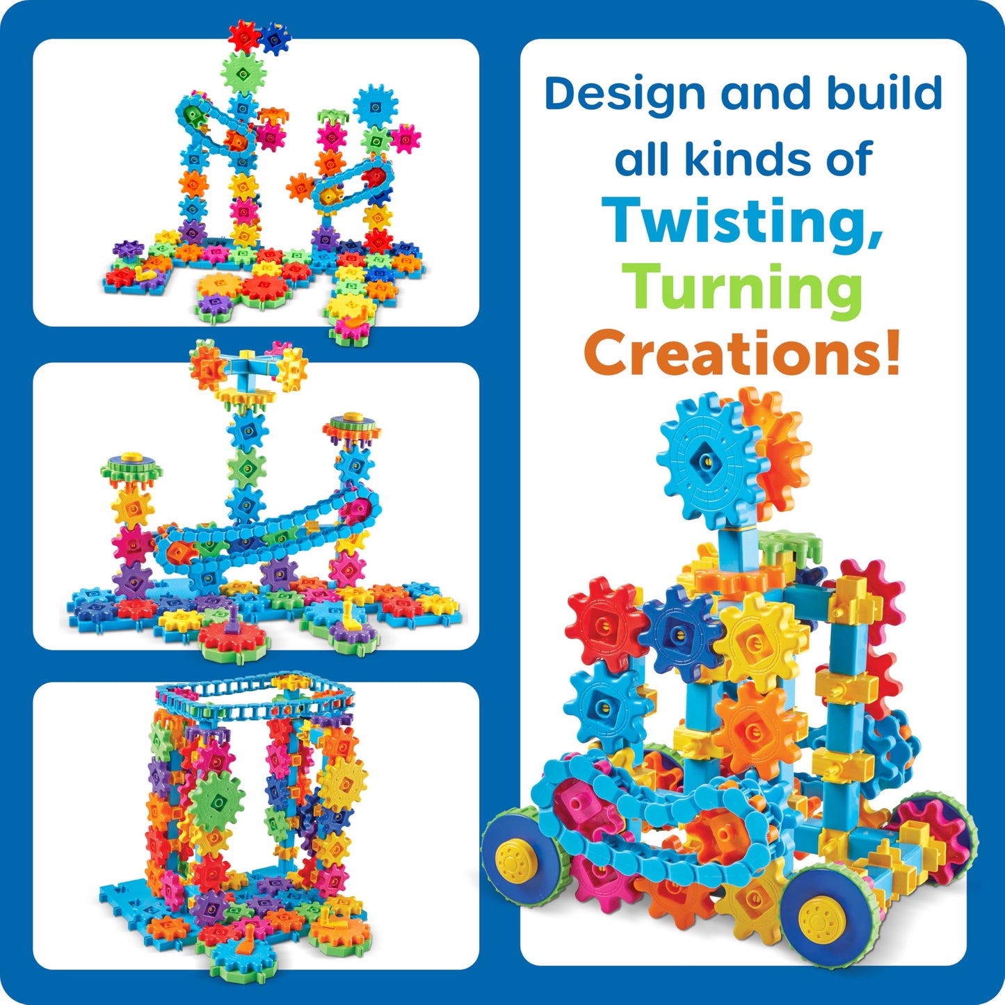 Learning Resources Gears! Gears! Gears! Mega Builds – STEM Building Toys for Toddlers, Fine Motor Skills, Science & Construction Kit