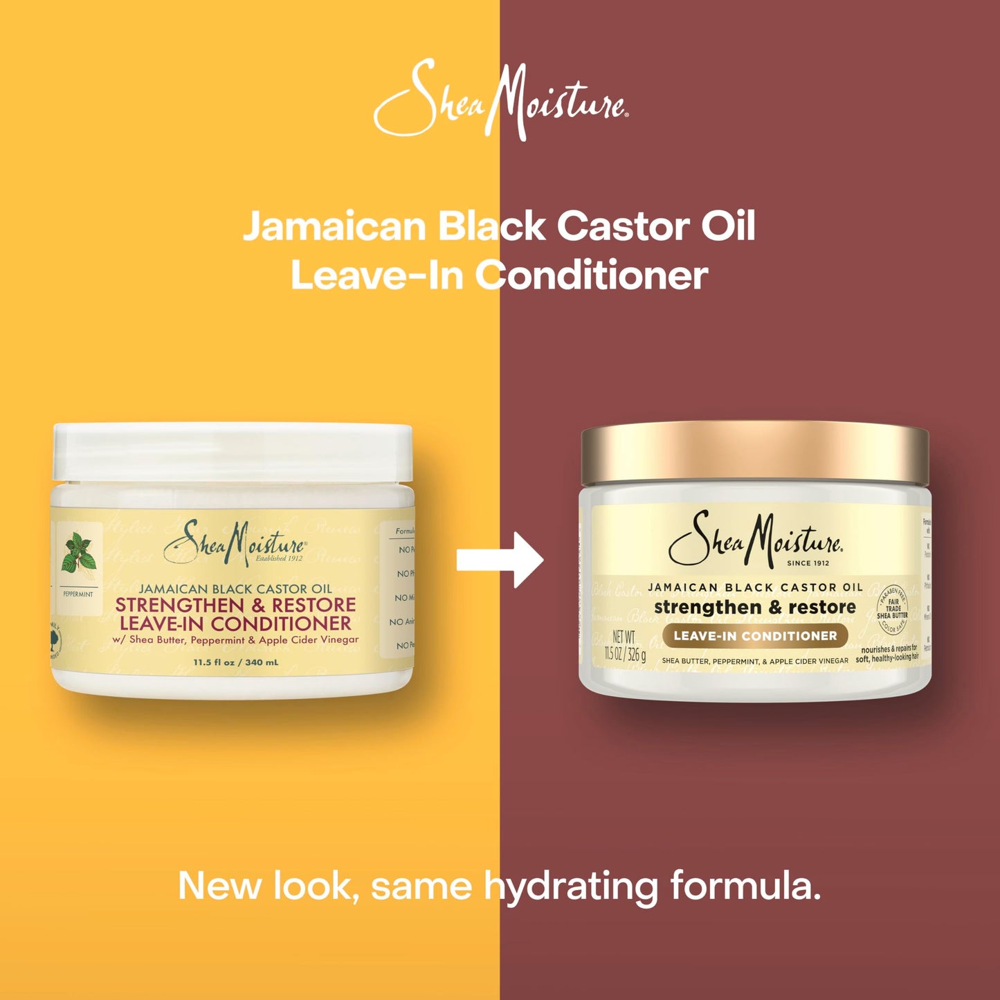 SheaMoisture Jamaican Black Castor Oil Strengthen & Restore Leave-In Conditioner, 11.5 Ounce