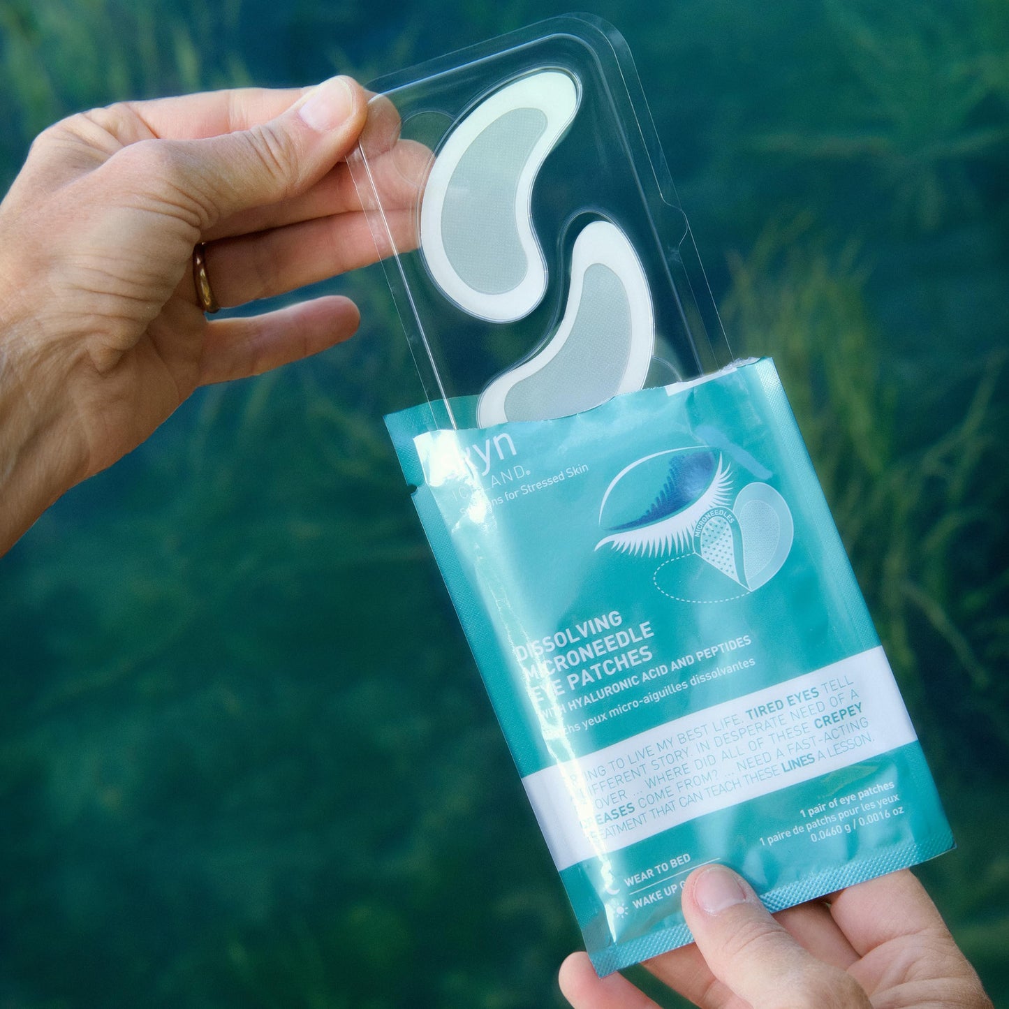 skyn ICELAND Dissolving Microneedle Under Eye Patches, 39% Hyaluronic Acid & Peptides, No-Slip Overnight Mask, 3 Pairs, Vegan