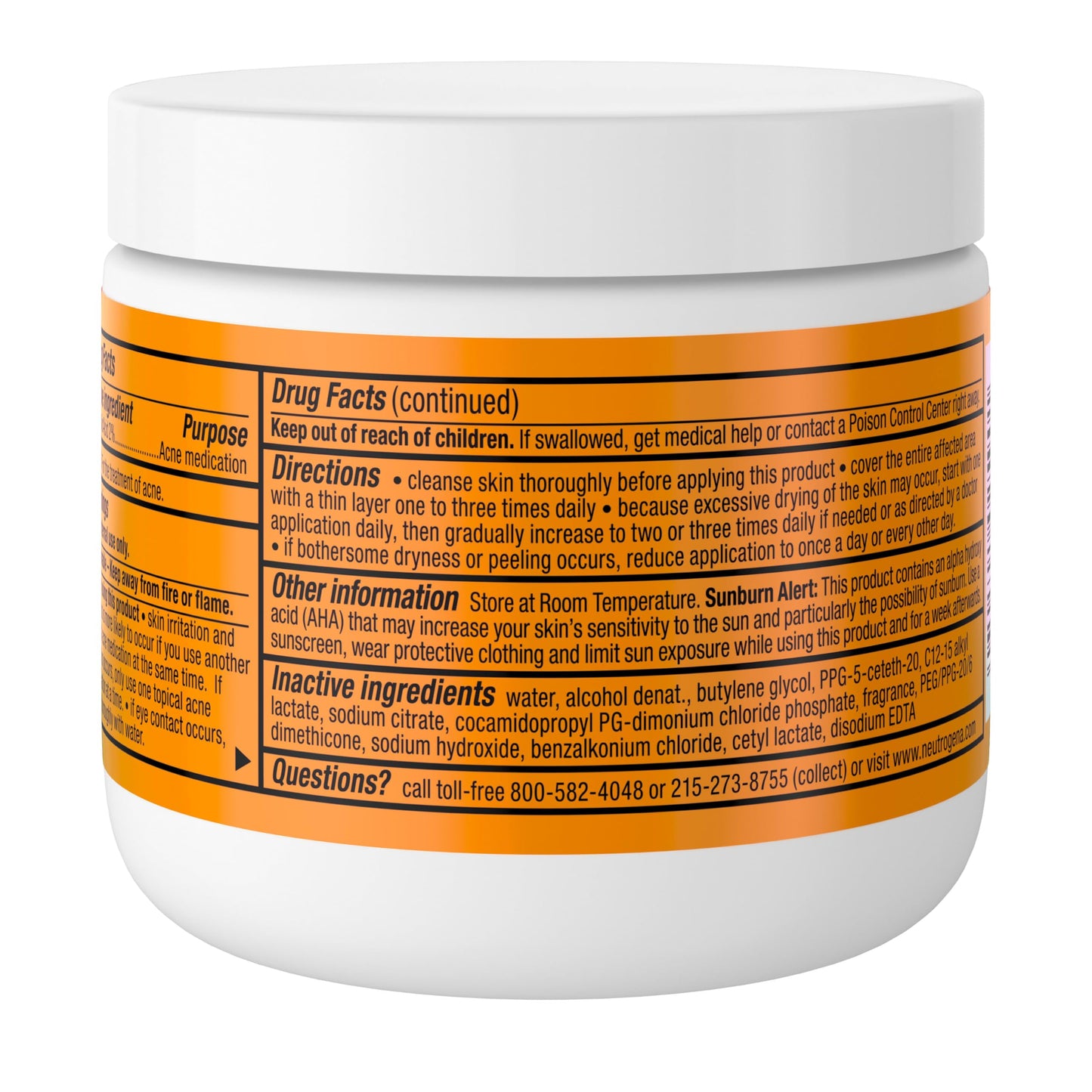 Neutrogena Rapid Clear Acne Face Pads, 2% Salicylic Acid, Oil-Free Treatment for Breakouts, 60 Count, Acne-Prone Skin