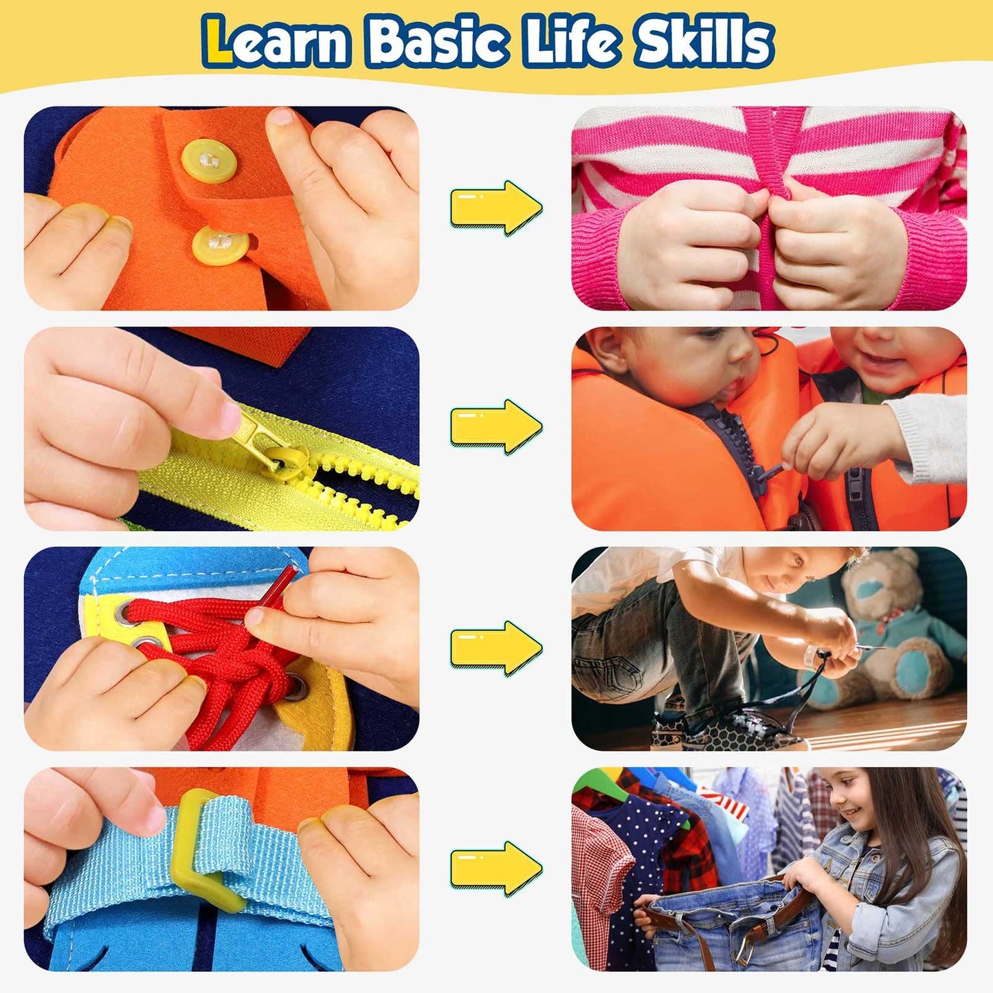 Winblo Toddler Busy Board - Montessori Educational Sensory Toy, Travel Activity Book for Boys, Birthday Gift for Toddlers