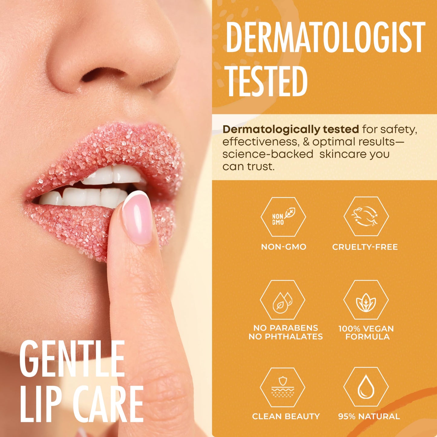 Sundae Glow Mango Vanilla Lip Scrub – Exfoliates, Hydrates & Repairs Dry Lips – Smooth, Soft & Revitalized – Clean, Cruelty-Free, 1 Pack