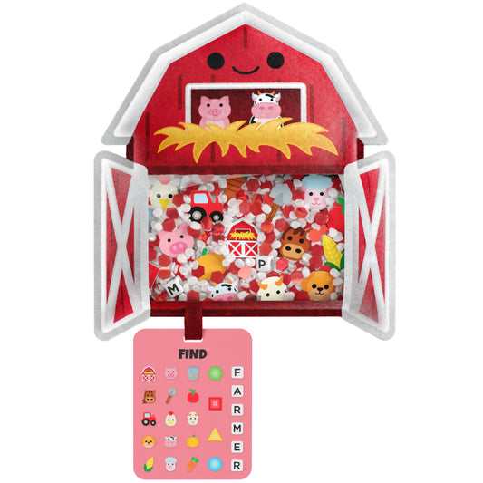 BIZYBOO - The Original Seek & Find Plush - Hidden Object Search Problem Solving Educational Matching Game for Kids 2 and Up (Ol' Red)