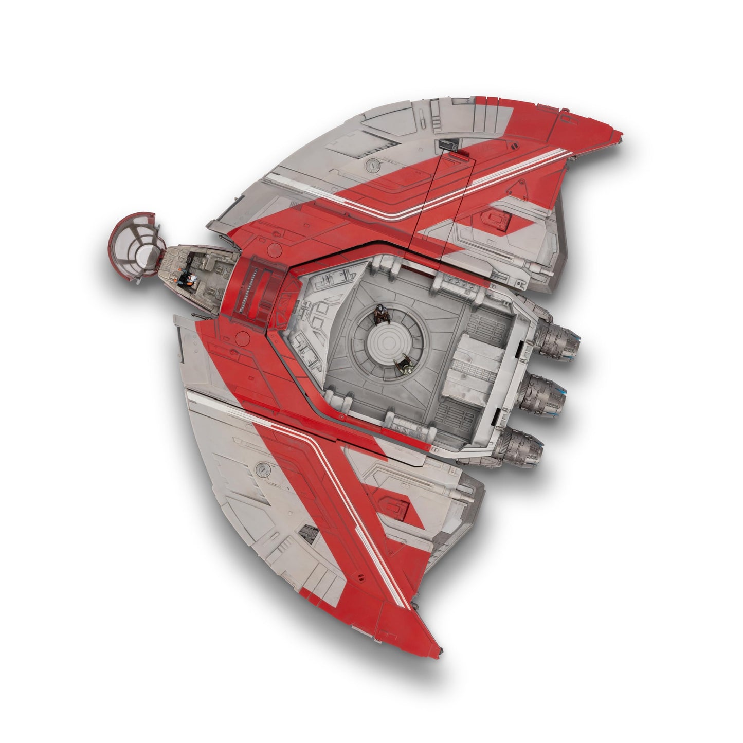 Star Wars Micro Galaxy Squadron Ahsoka Tano's T-6 Jedi Shuttle - 13-Inch Vehicle with Rotating Wings and Three 1-Inch Micro Figure Accessories