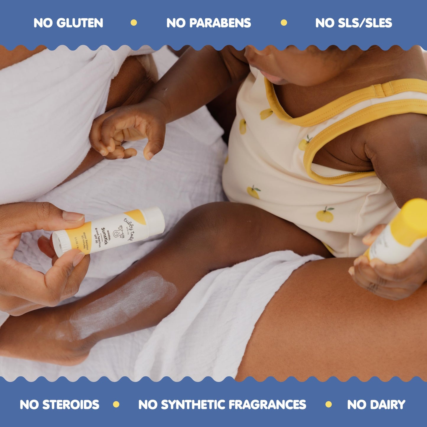 Tubby Todd Mineral Sunstick SPF 30 for Kids – Water-Resistant Broad Spectrum Sunscreen for Face & Body, Sensitive Skin Safe, 2-Pack 0.5 oz