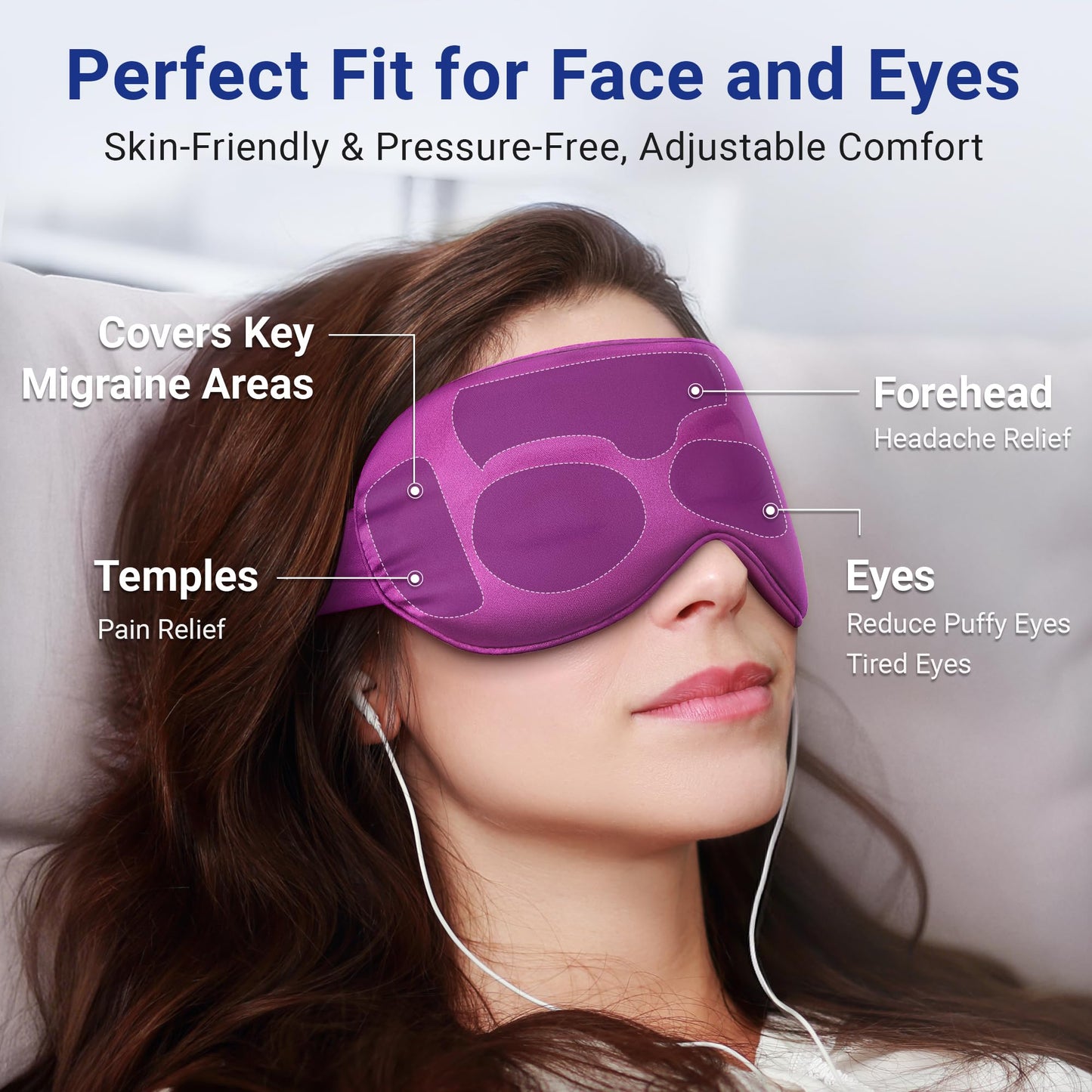 Coolig Gel Eye Mask for Puffy Eyes & Dark Circles – Cold Compress for Migraines, Headaches, Surgery Recovery, Reusable, FSA/HSA Eligible (Purple)