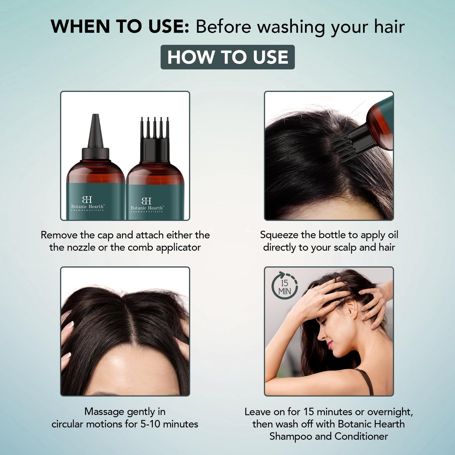 Botanic Hearth Rosemary Hair Growth Oil with Pumpkin Oil - 100% Pure Hair Tonic for Dry, Damaged Hair - Strengthening & Nourishing, 6.7 fl oz