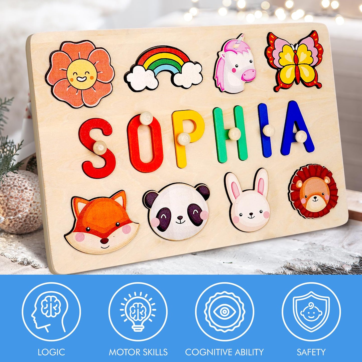 Personalized Name Puzzle for Kids – Custom Baby Toy, 1st Birthday & Christmas Gift for Boys & Girls, Nursery Learning Toy