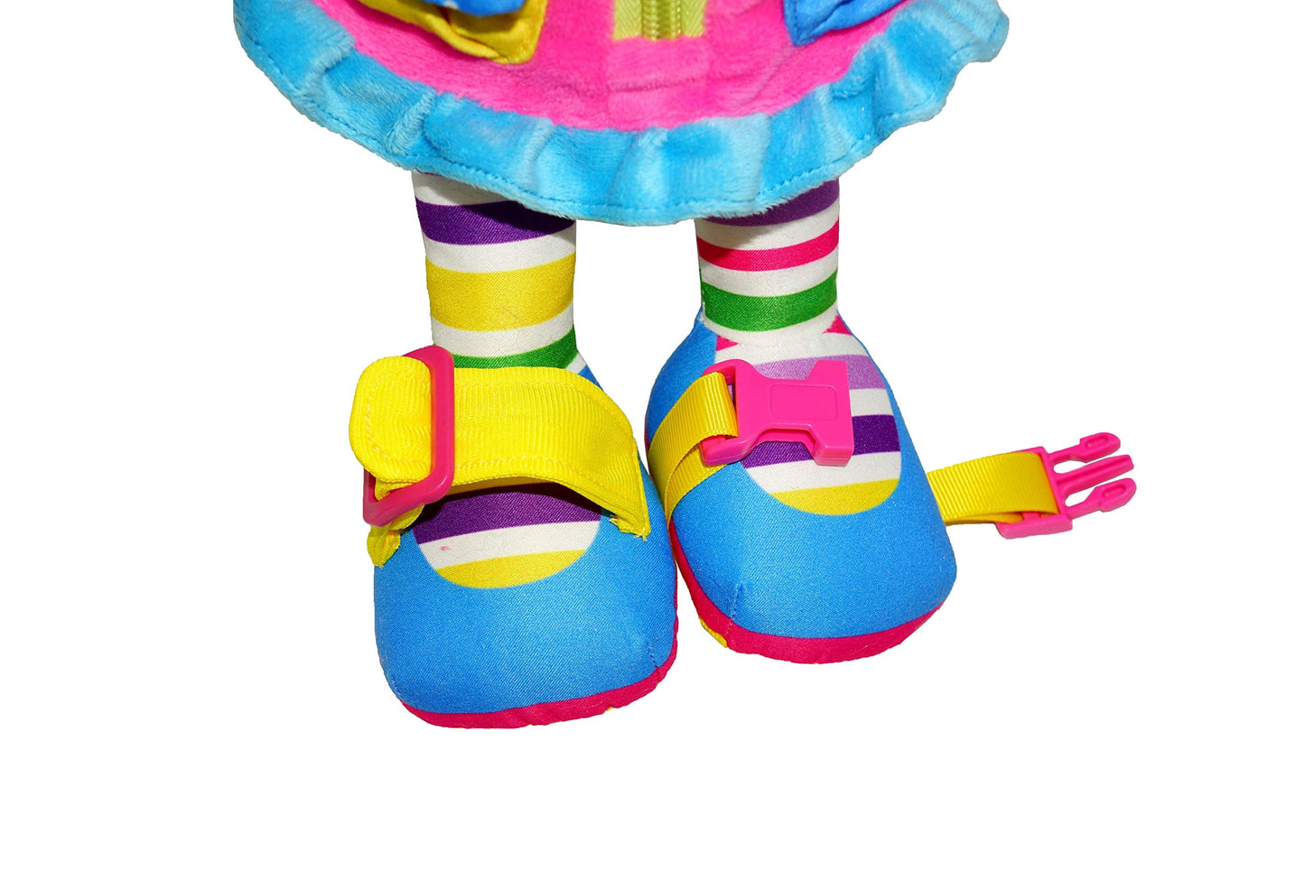 June Garden 15.5" Dressy Friends Belle - Educational Stuffed Plush Doll for Kids and Toddlers 2 Years and Up - Montessori Buckle Soft Toy