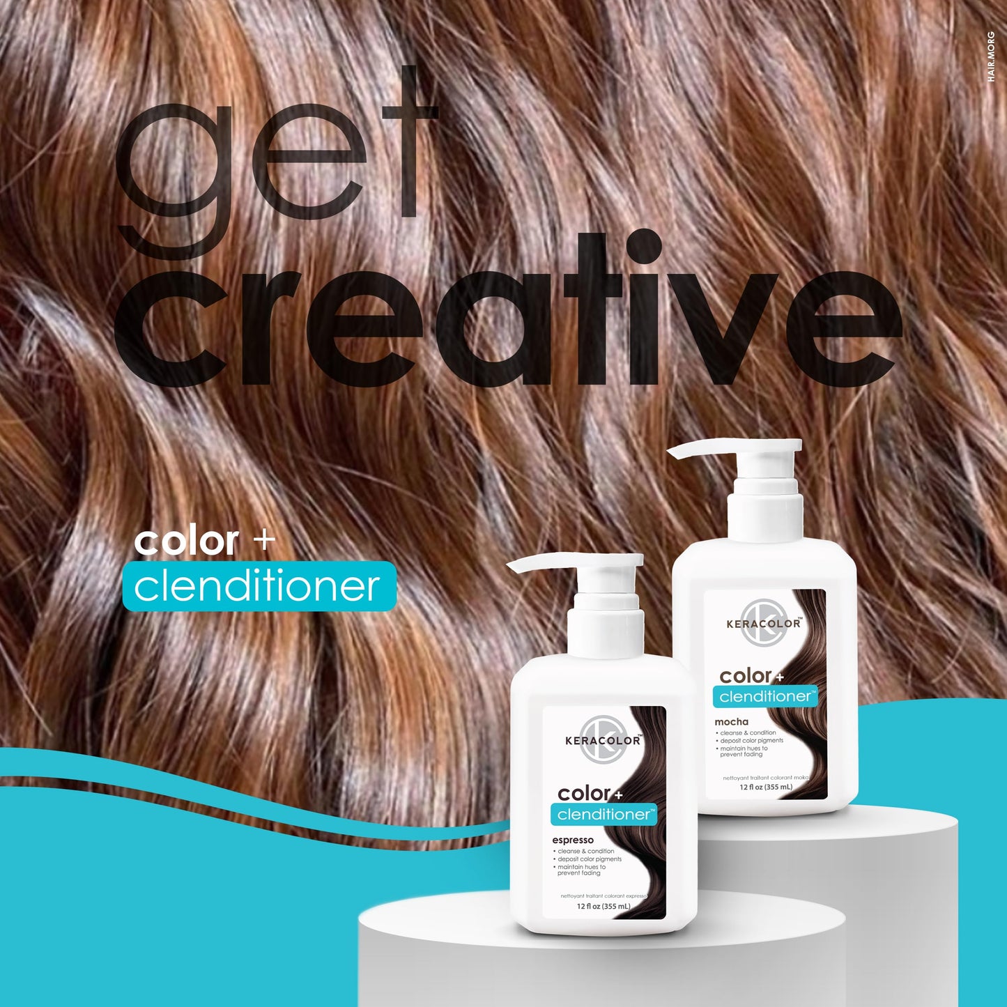 Keracolor Color + Clenditioner 3-in-1 Color-Depositing Conditioner, Gently Cleanses & Conditions, Semi-Permanent Onyx Hair Color, 12 Fl Oz