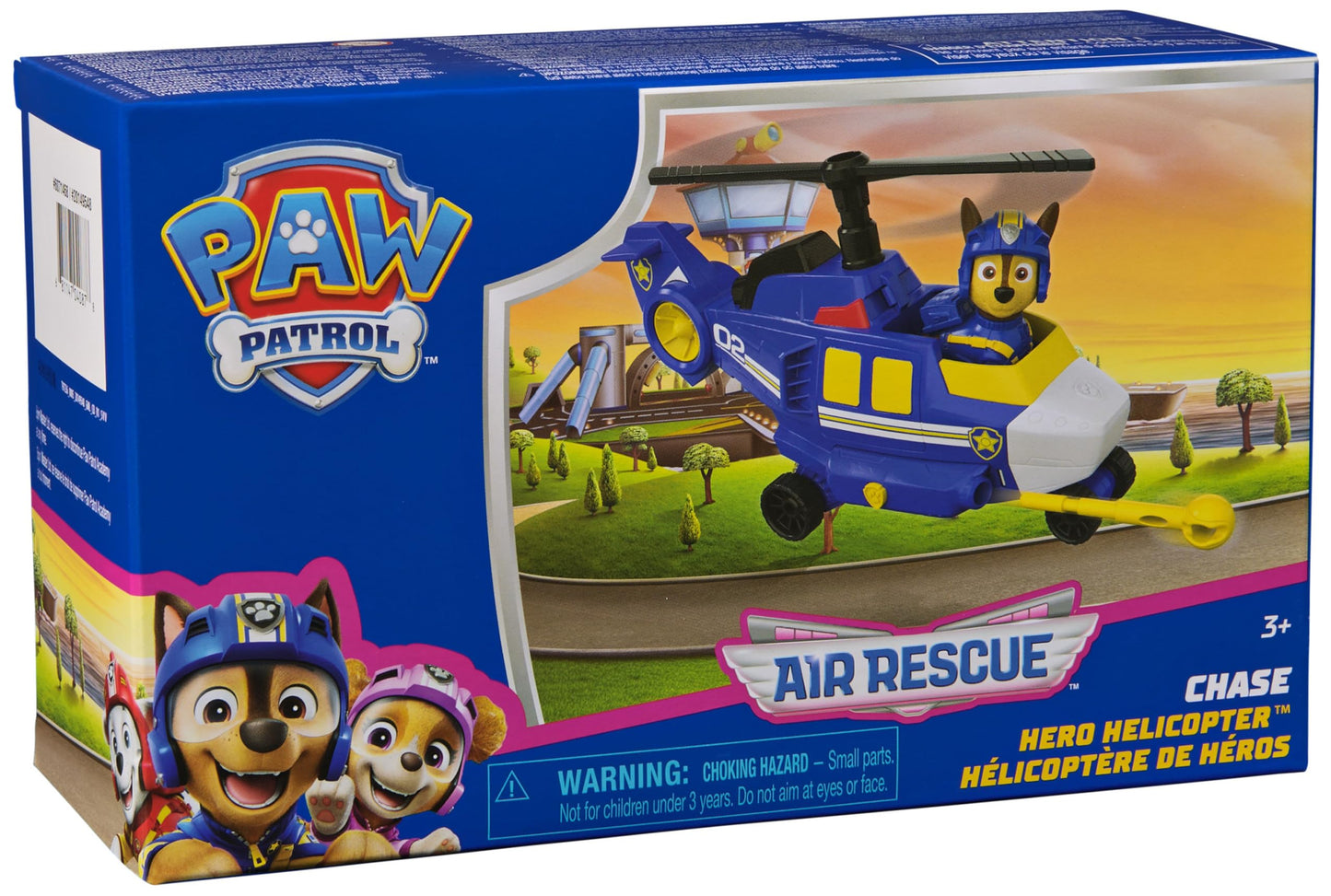 PAW Patrol: Air Rescue Chase Action Figure & Hero Helicopter Toy with Projectile Launcher & 2 Projectiles, Kids Toys for Boys & Girls Ages 3+