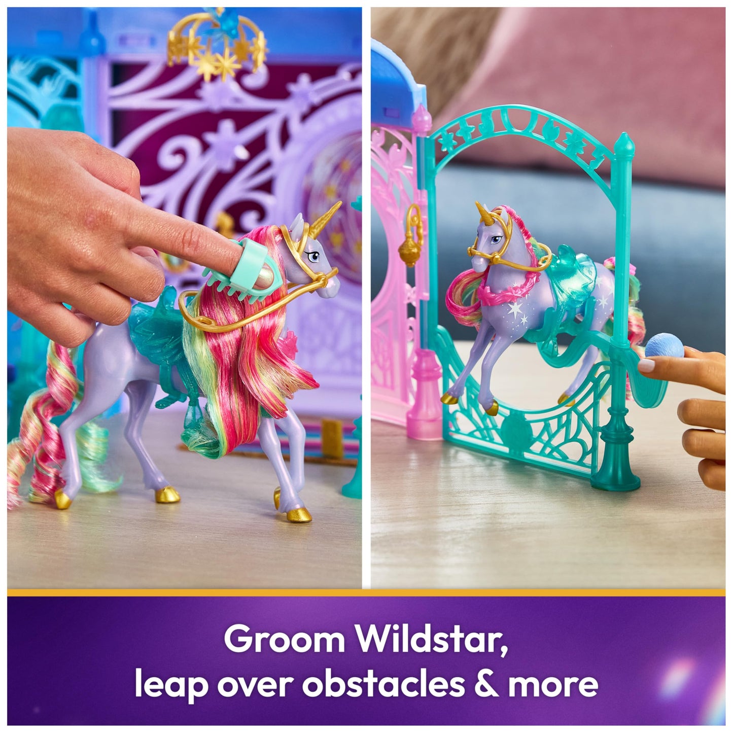 Unicorn Academy, Starglow Fountain & Stable Playset with Wildstar, Lights & Sounds, 24 Accessories, Dolls & Unicorn Toys for Girls Ages 4 and up