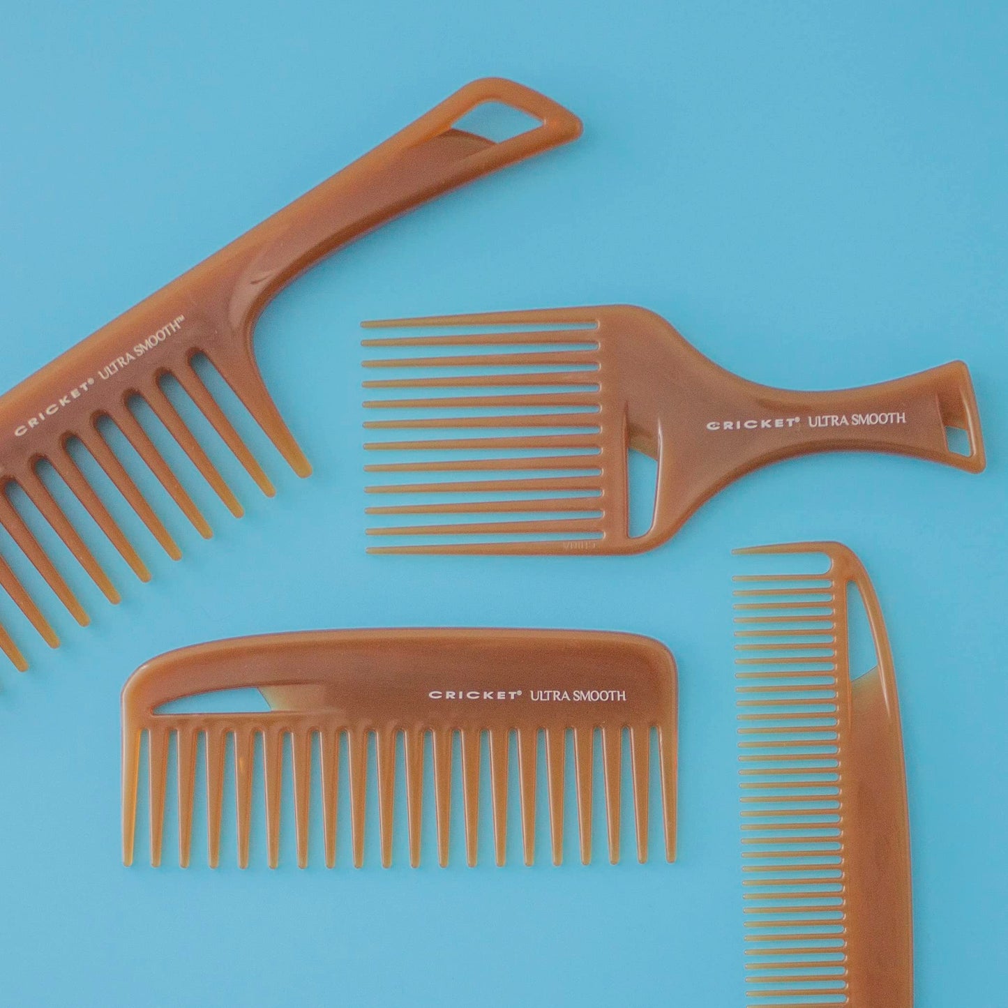 Cricket Ultra Smooth Hair Pick Comb with Argan, Olive & Keratin Oils – Volumizes, Detangles & Reduces Frizz for Curly, Thick & Long Hair