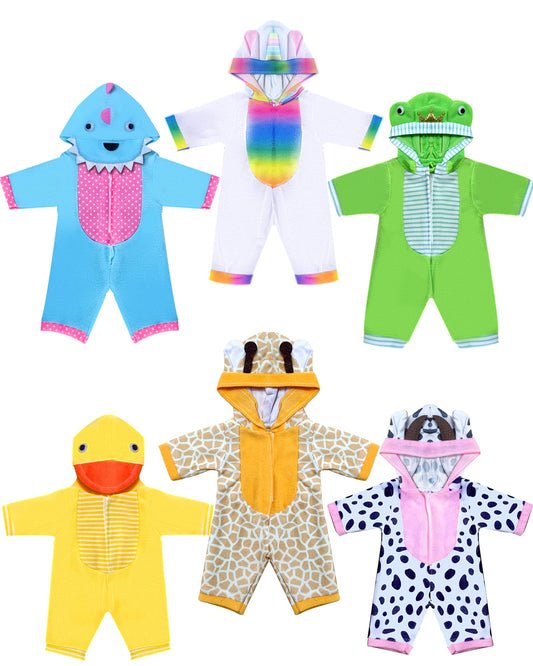 Doll Clothes,12 inch Baby Doll Clothes[6 Sets Animal Styling ] for 10/ 11 /12 inch Baby Dolls