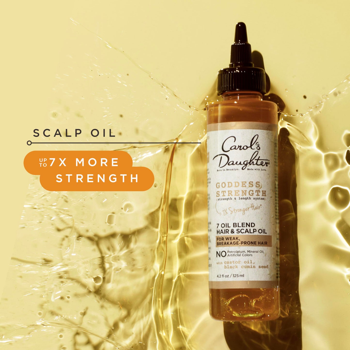 Carol's Daughter Goddess Strength 7 Oil Blend Scalp and Hair Oil for Waves, Coils and Curls, Hair Treatment with Castor Oil, 4.2 Fl Oz