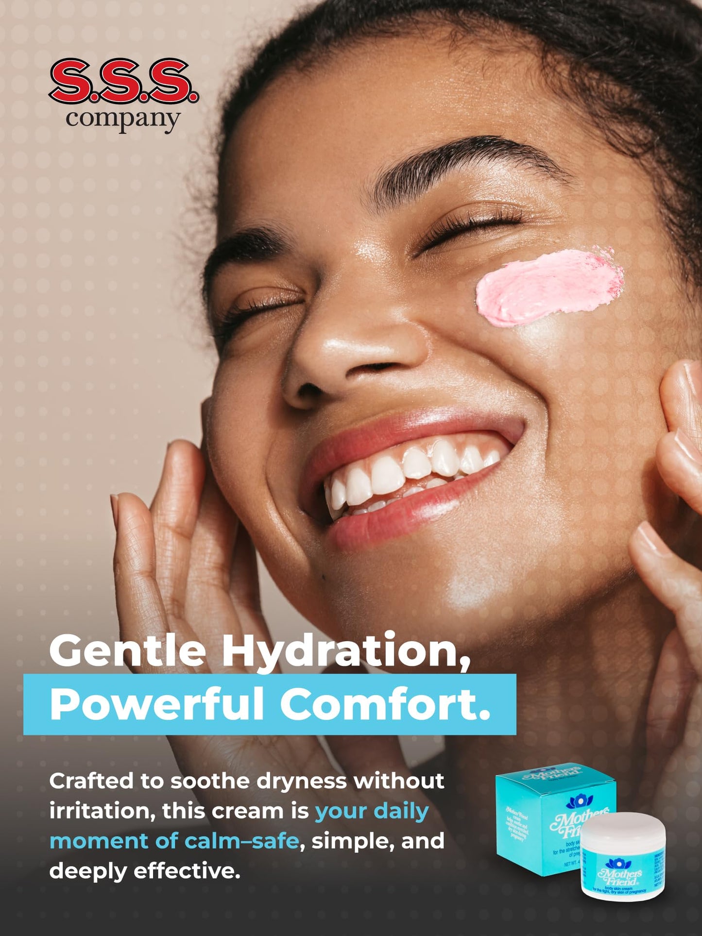 1 Pack of Mothers Friend Body and Skin Cream, for Stretched Tight and Dry Skin of Pregnancy