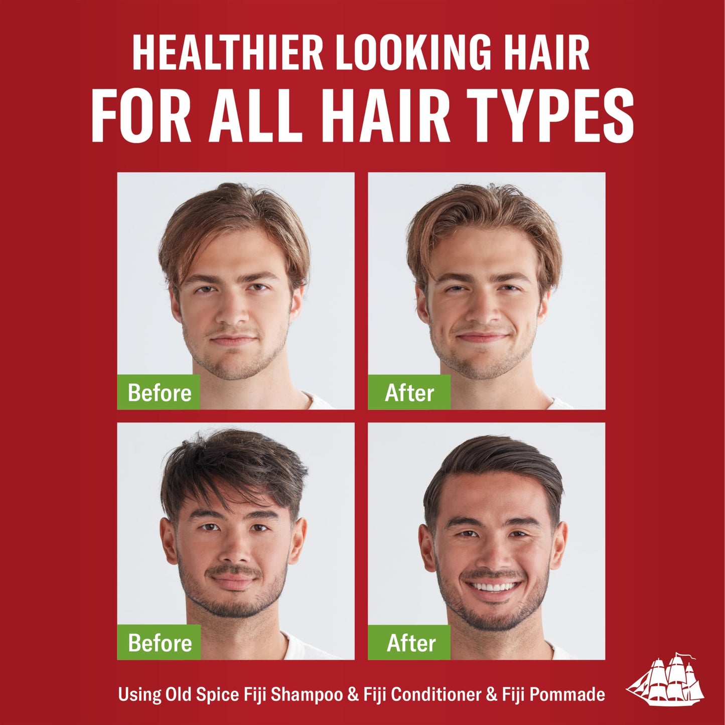 Old Spice Fiji Pomade for Men, Loose Hold, Low Shine, Men's Hair Styling, 2.22 Oz