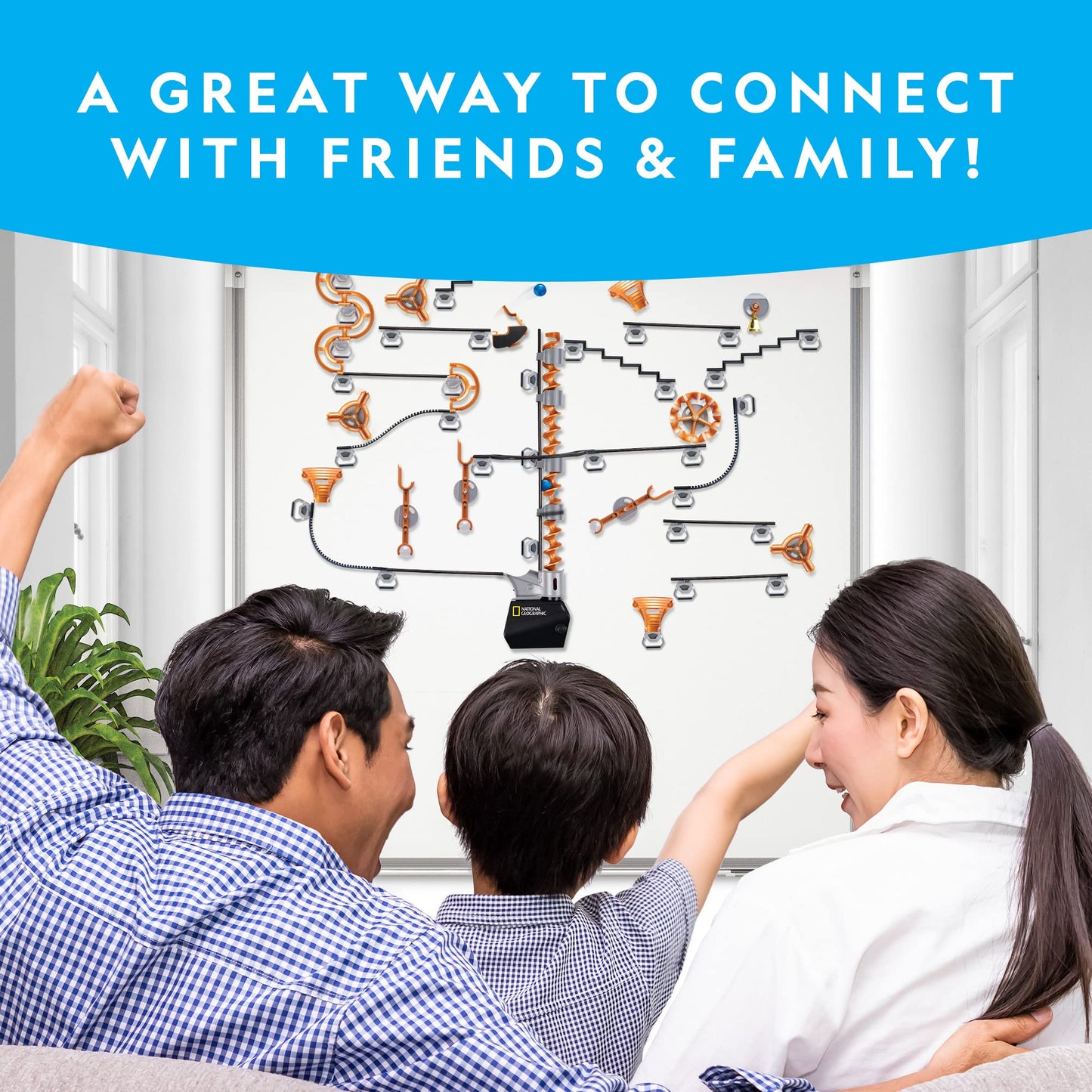 National Geographic Magnetic Marble Run - 150-Piece STEM Building Set with Marbles, Magnetic Track & Trick Pieces for Kids & Adults