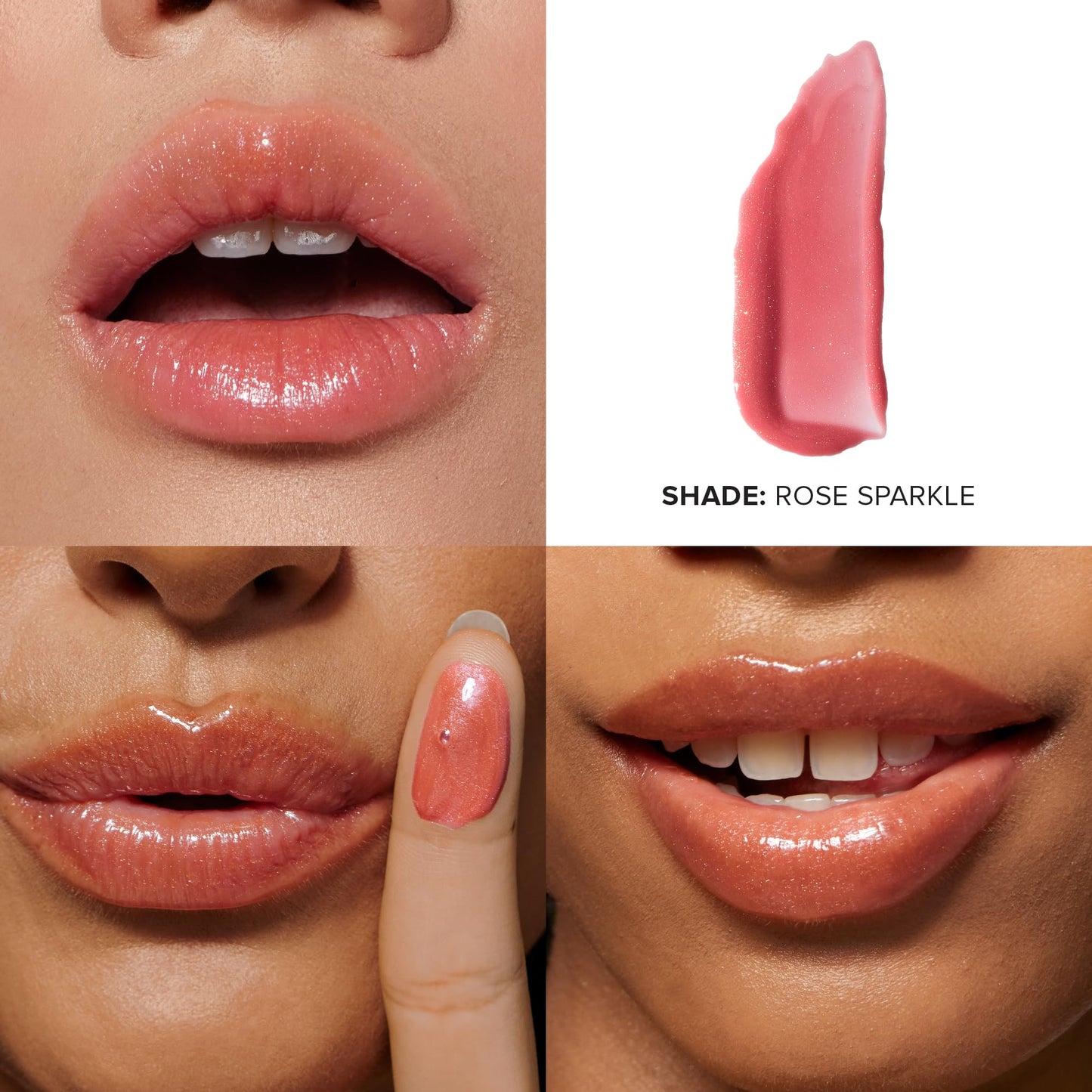 Nudestix NudeGlow Lip Butter Trio – Hydrating Peptide Lip Set with Glossy Shimmer Tints in Vanilla Sprinkle, Rose Sparkle & Mocha Magic, Vegan & Clean