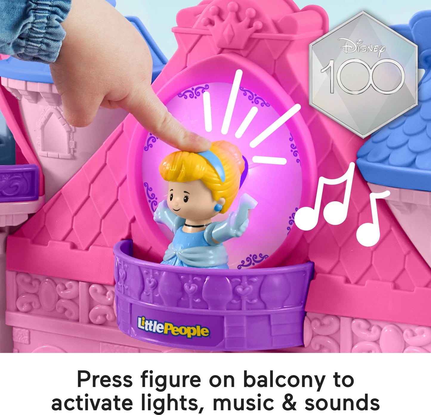 Fisher-Price Little People Toddler Toy Disney Princess Magical Lights & Dancing Castle Musical Playset for Pretend Play Ages 18+ Months