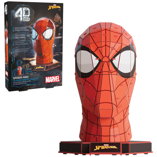 4D Build, Marvel Spider-Man 3D Puzzle Model Kit with Stand 82 Pcs | Spider-Man Desk Decor | Building Toys | 3D Puzzles for Adults & Teens 12+