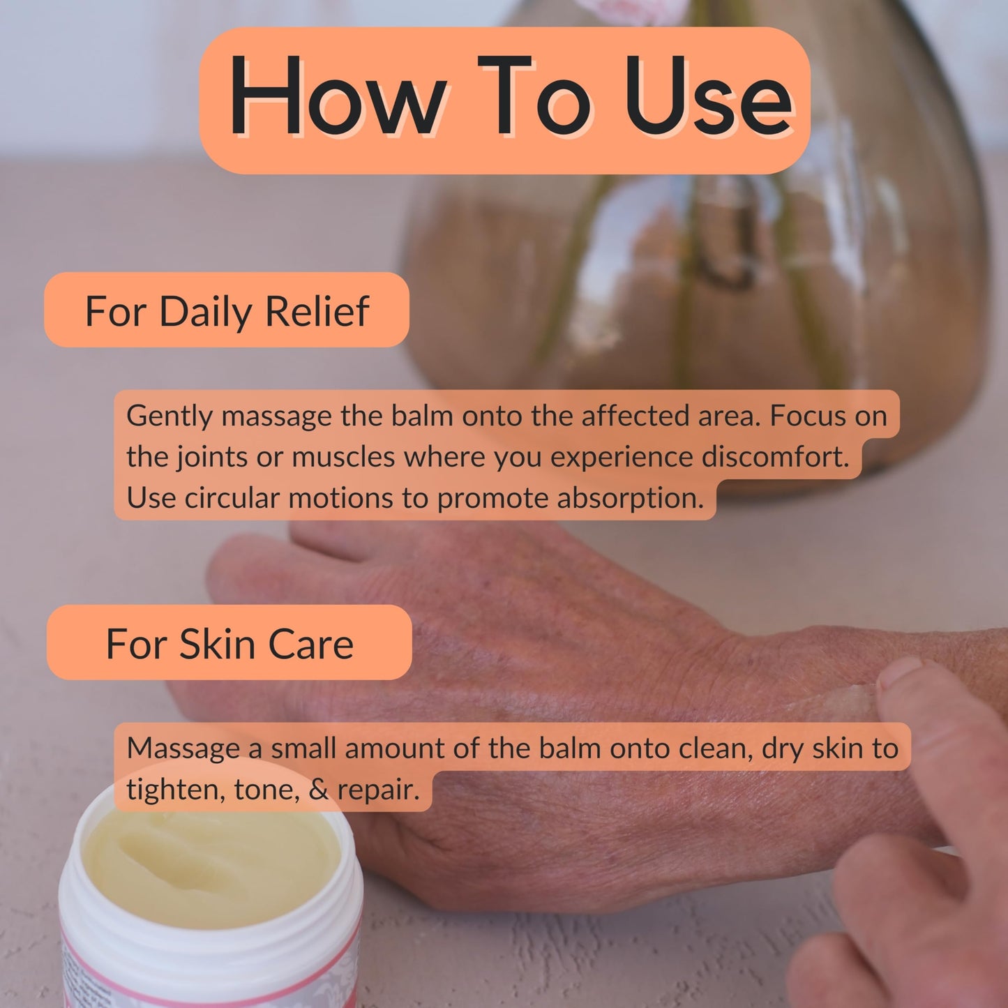 Vitality Extracts Helichrysum Balm - 2oz, Helichrysum Gymnocephalum, Beeswax, Almond Oil, Ultra-Moisturizing, Skin Healing, Full Body Hydration