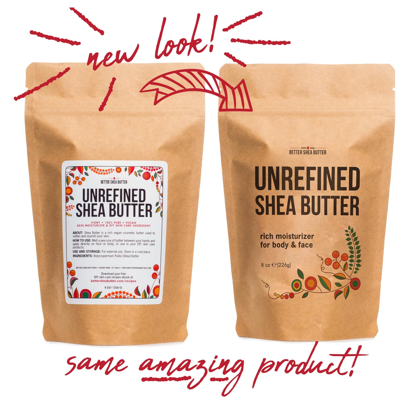 Raw Shea Butter – 100% Pure African Unrefined, Hair & Skin Moisturizer for Face, Body, DIY Soap, Whipped Lotion & Lip Balm, 8 oz