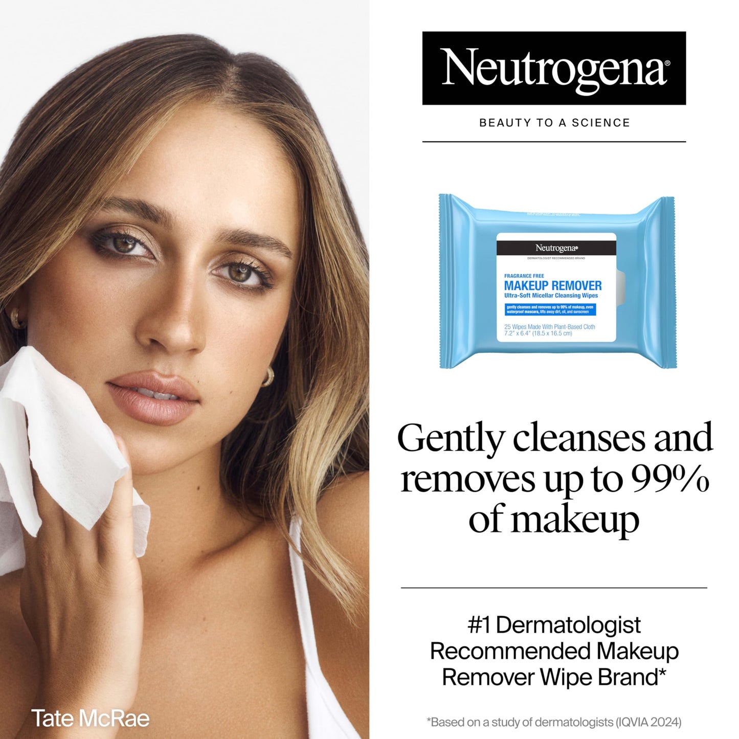 Neutrogena Fragrance-Free Makeup Remover Wipes, Daily Ultra-Soft Micellar Wipes, Gently Remove Oil & Waterproof Makeup, 25 ct