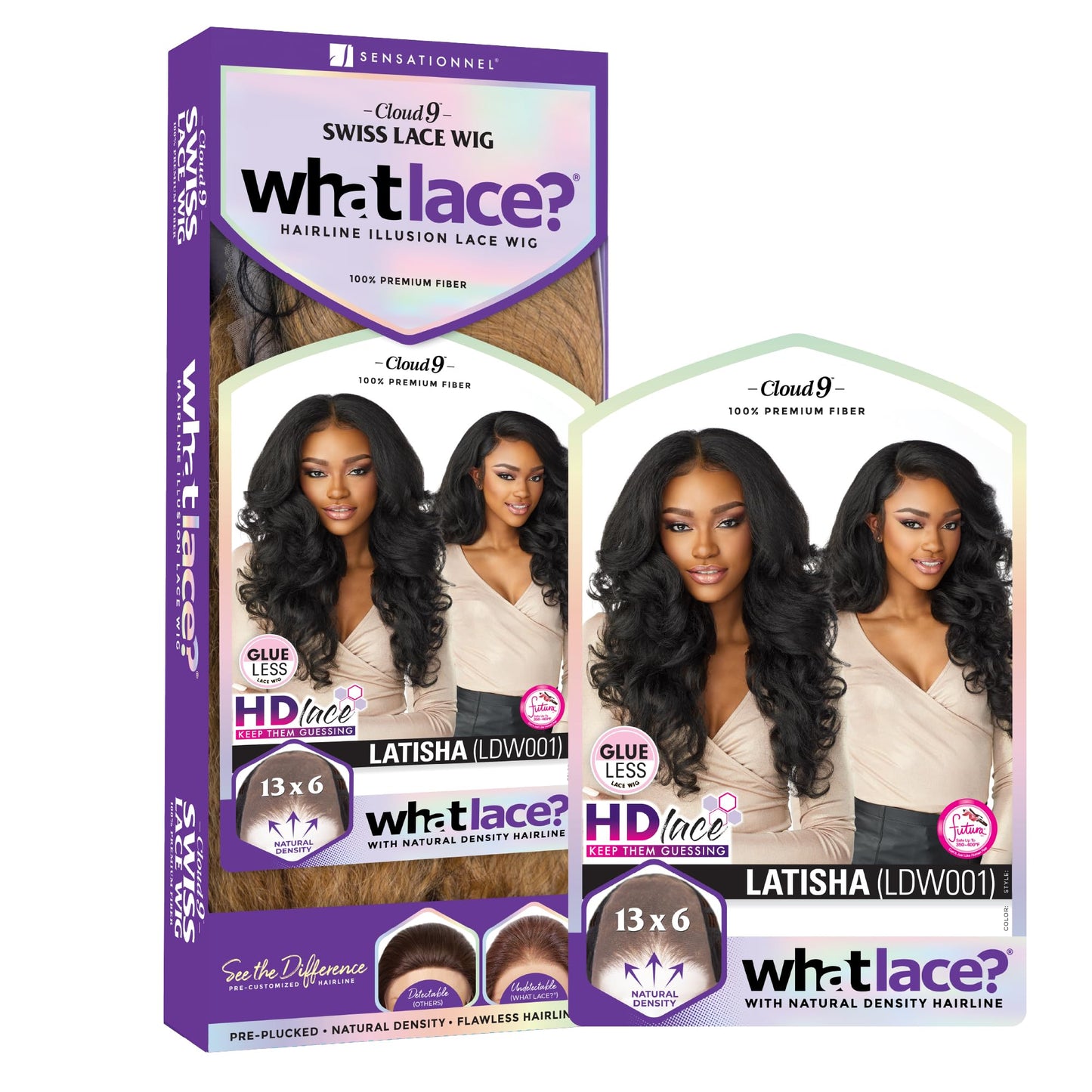 Sensationnel What Lace 13X6 Wigs - Latisha Lacefrontal Hand Tied Glueless Synthetic With Natural Density Preplucked Hairline (Off Black 1B)