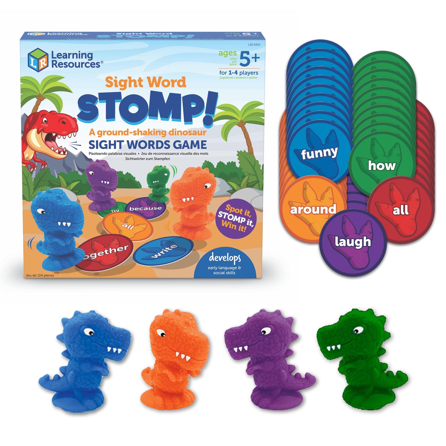 Sight Word Stomp!, Educational Indoor Games, Preschool Alphabet ,Toddler Brain Toys, Toddler Preschool Learning, 114 Pieces, Age 5+