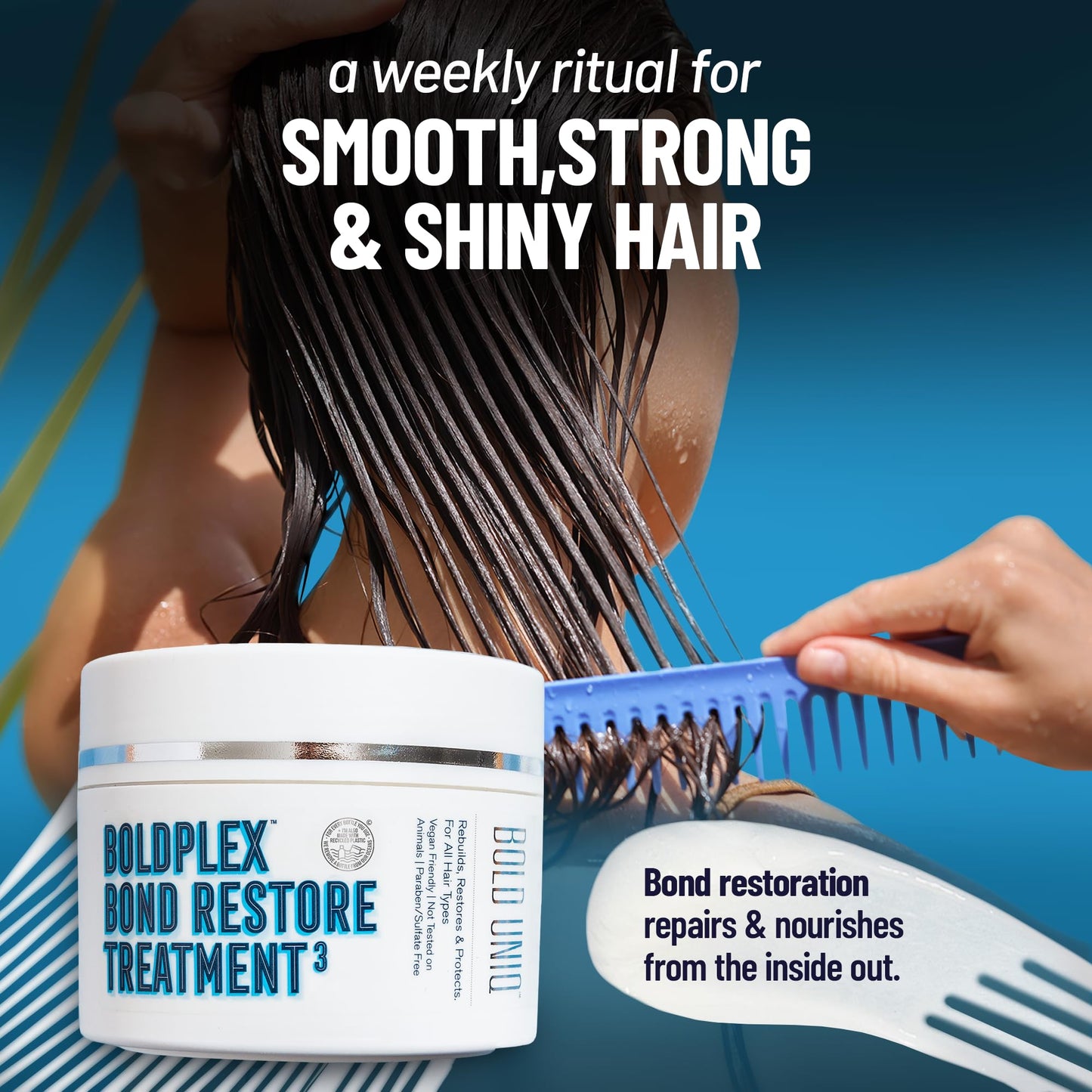 Bold Uniq BoldPlex Hair Mask | Deep Conditioner for Dry, Damaged, Curly, Bleached & Frizzy Hair | Repairs & Nourishes | 6.76 Fl Oz